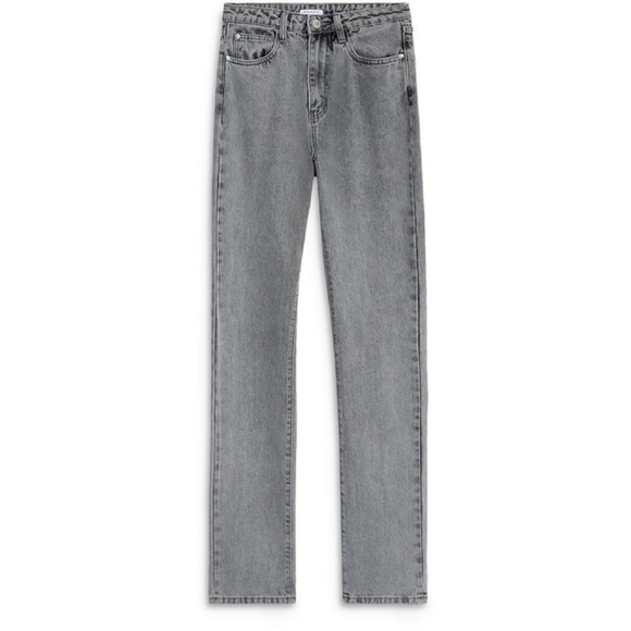 NWT WE WORE WHAT "The Icon" High Waist Straight Leg Bootcut Jeans, Washed Grey - Picture 2 of 8